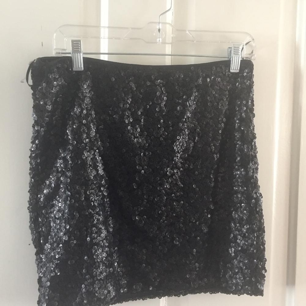 Black Sequin Party SKirt